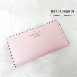 Kate Spade New York Large Staci Bifold Wallet Light Crepe Pink Gold Hardware